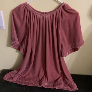 Mauve/Dusty Pink Velvet Blouse, Large, Old Navy